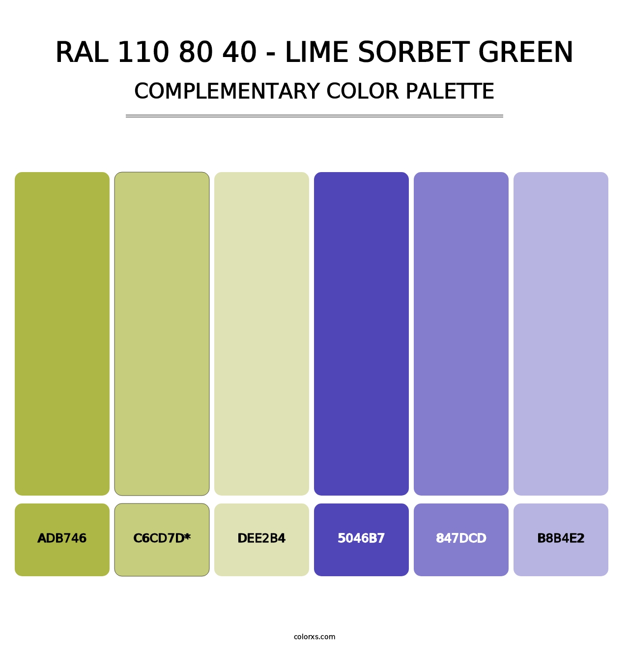 RAL 110 80 40 - Lime Sorbet Green - Complementary Color Palette