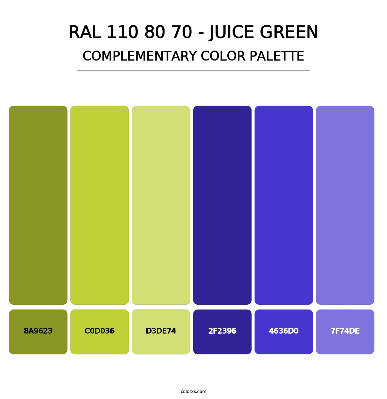 RAL 110 80 70 - Juice Green - Complementary Color Palette