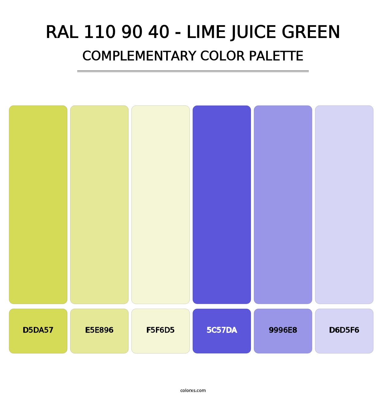 RAL 110 90 40 - Lime Juice Green - Complementary Color Palette