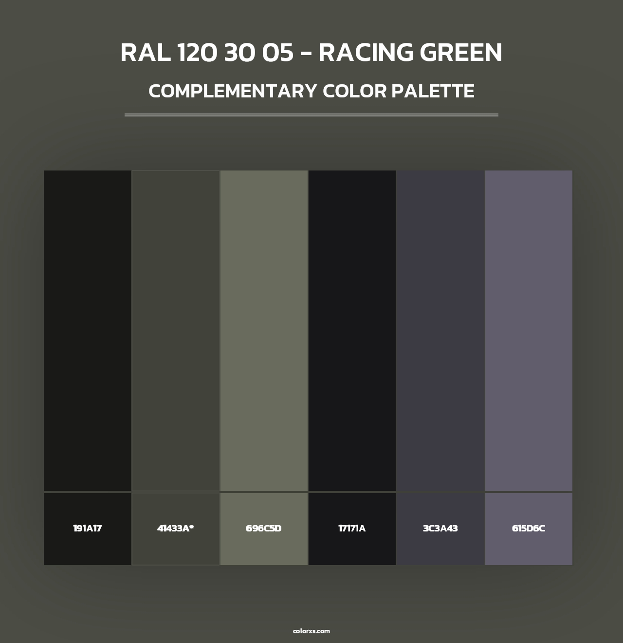 RAL 120 30 05 - Racing Green - Complementary Color Palette