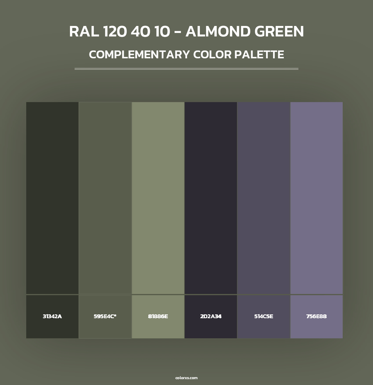 RAL 120 40 10 - Almond Green - Complementary Color Palette