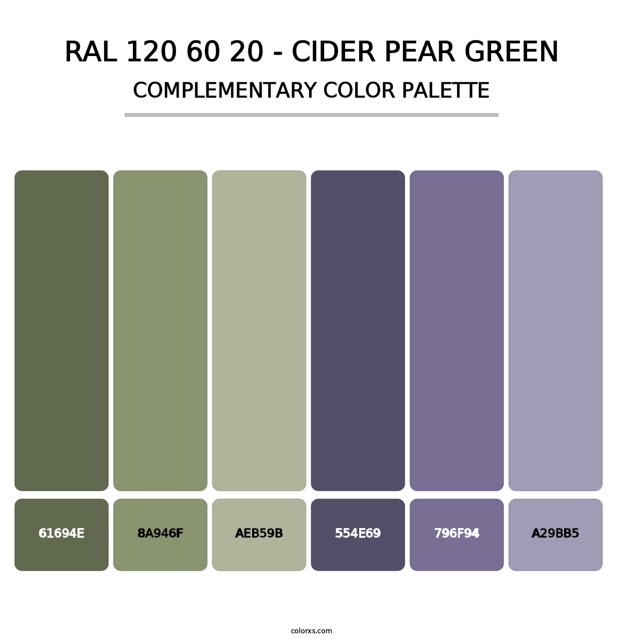 RAL 120 60 20 - Cider Pear Green - Complementary Color Palette