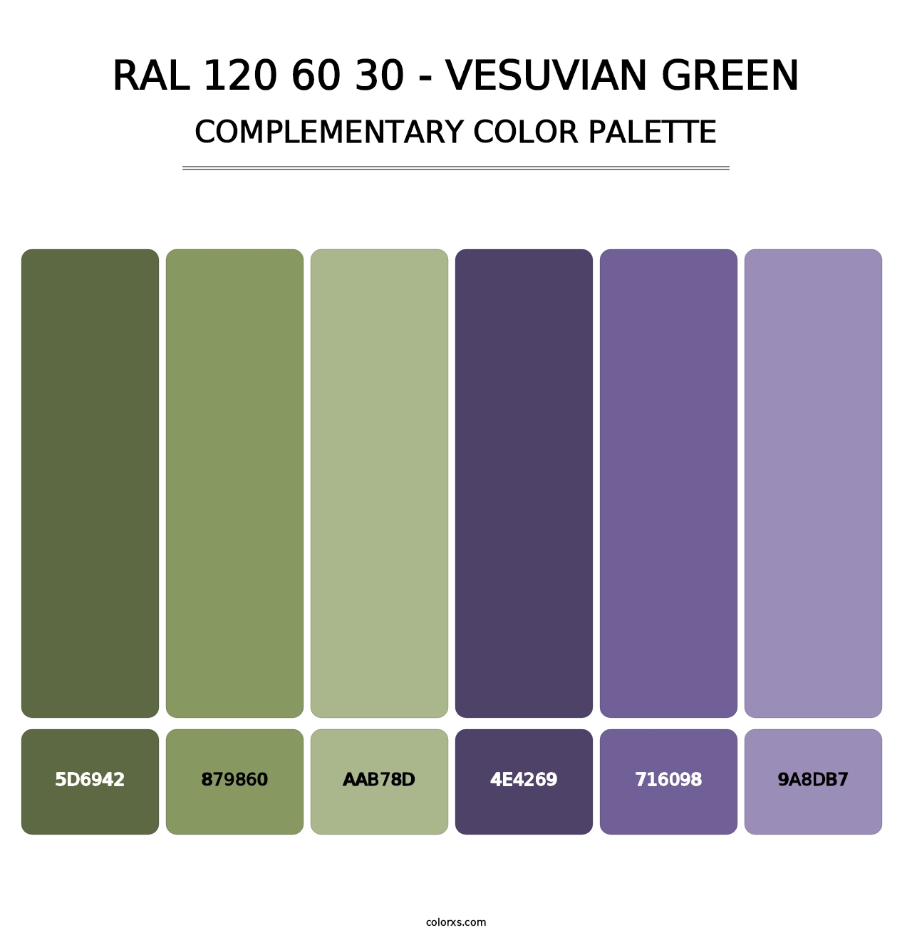 RAL 120 60 30 - Vesuvian Green - Complementary Color Palette