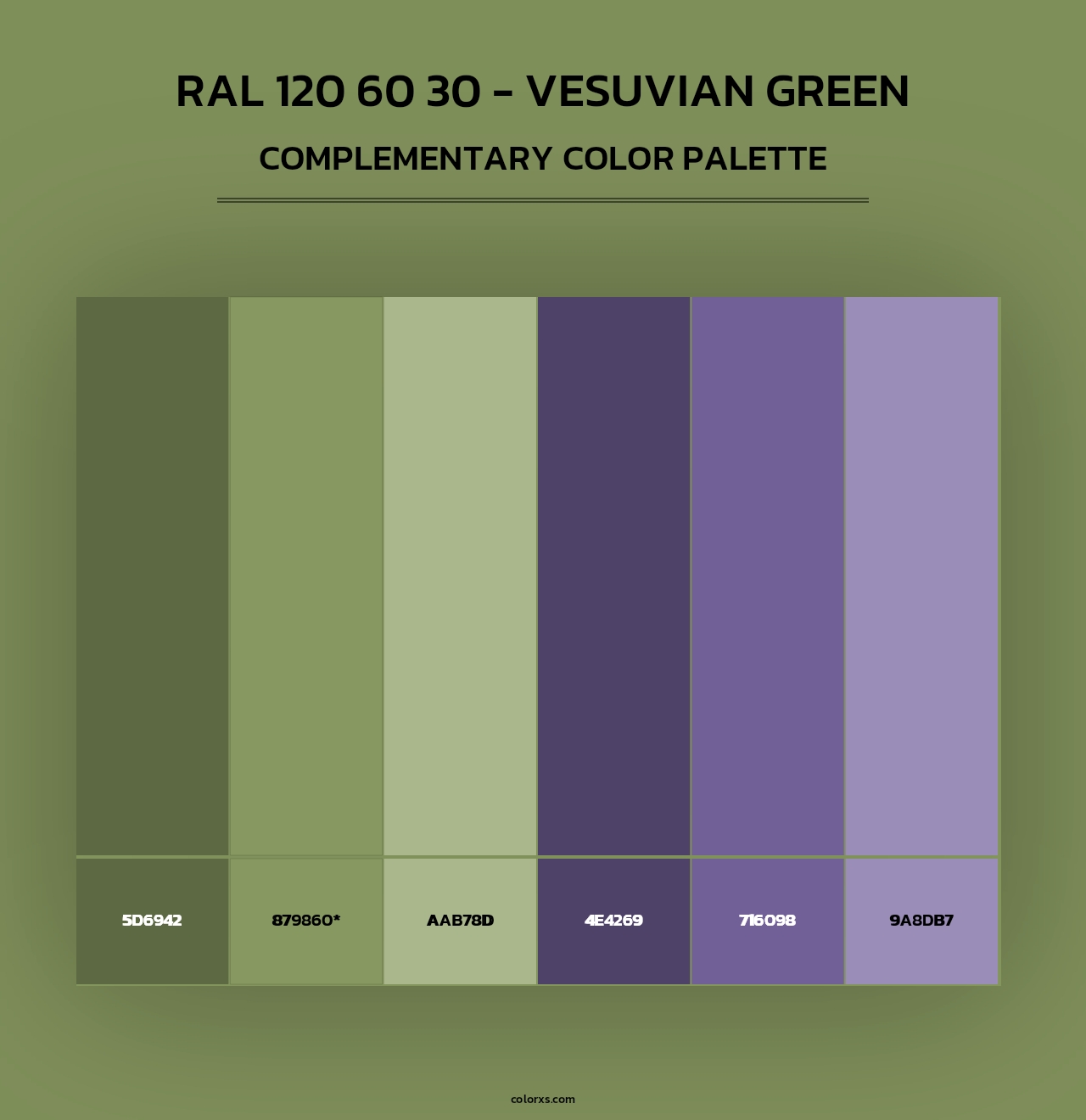RAL 120 60 30 - Vesuvian Green - Complementary Color Palette