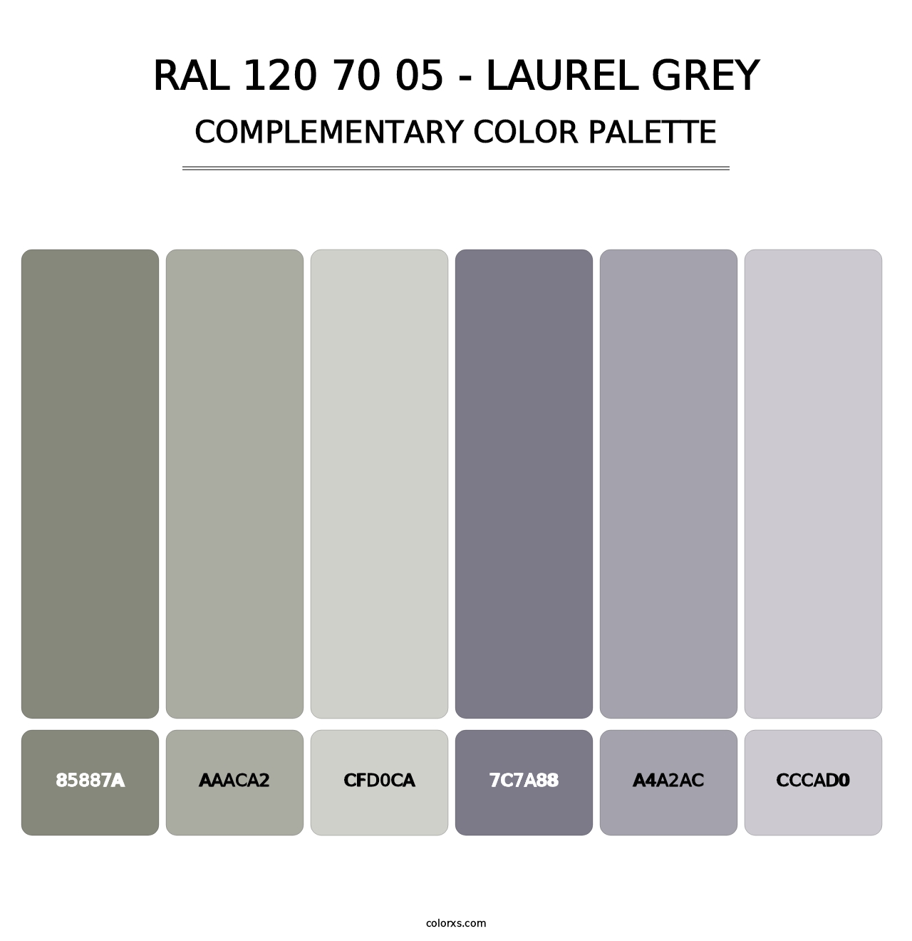 RAL 120 70 05 - Laurel Grey - Complementary Color Palette