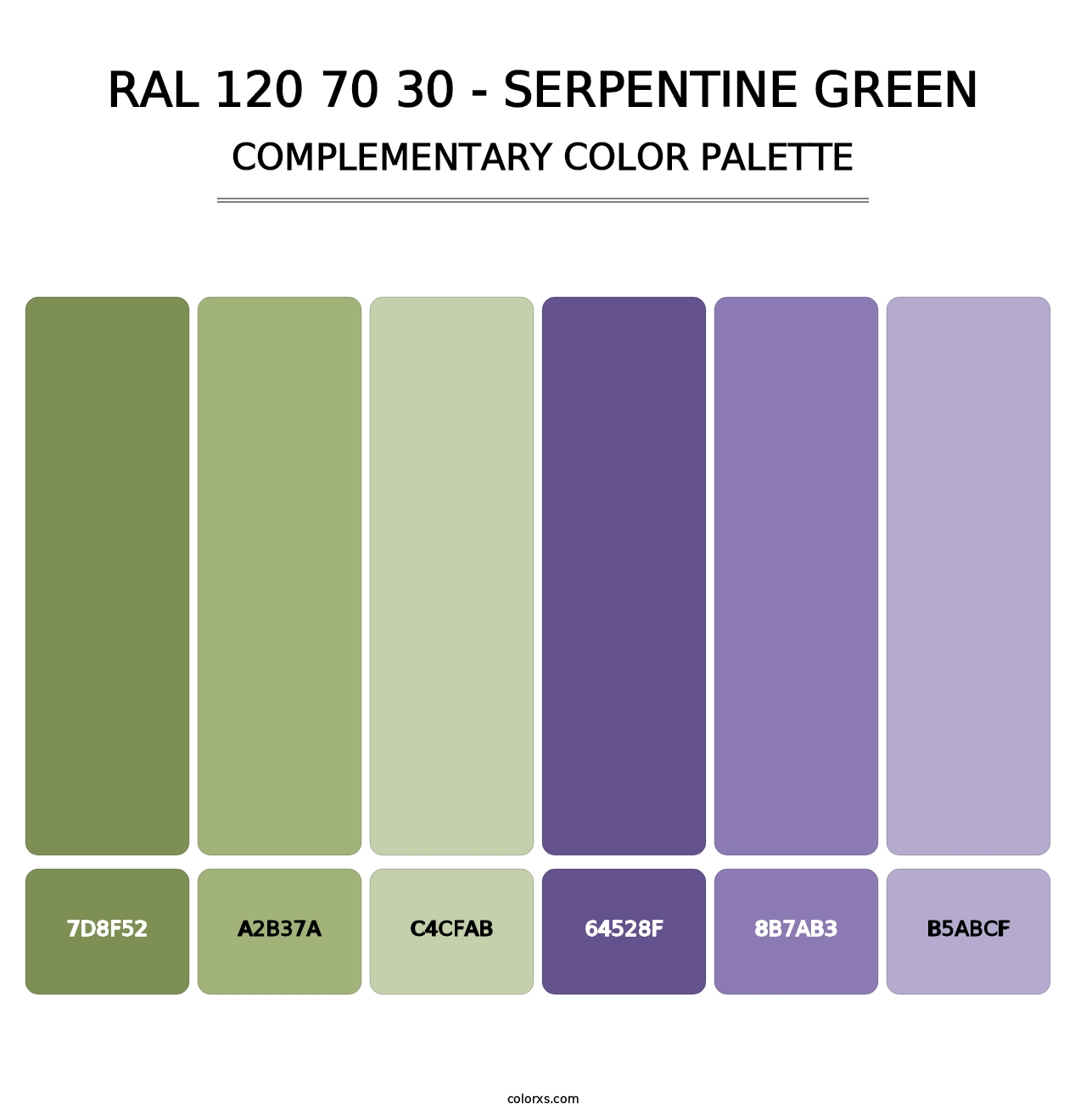 RAL 120 70 30 - Serpentine Green - Complementary Color Palette