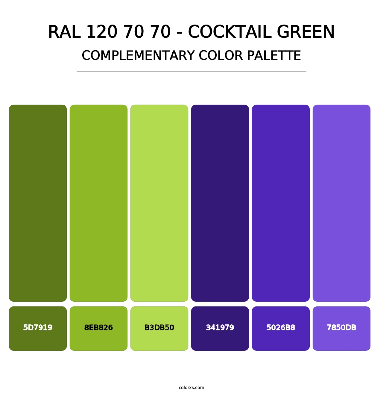 RAL 120 70 70 - Cocktail Green - Complementary Color Palette