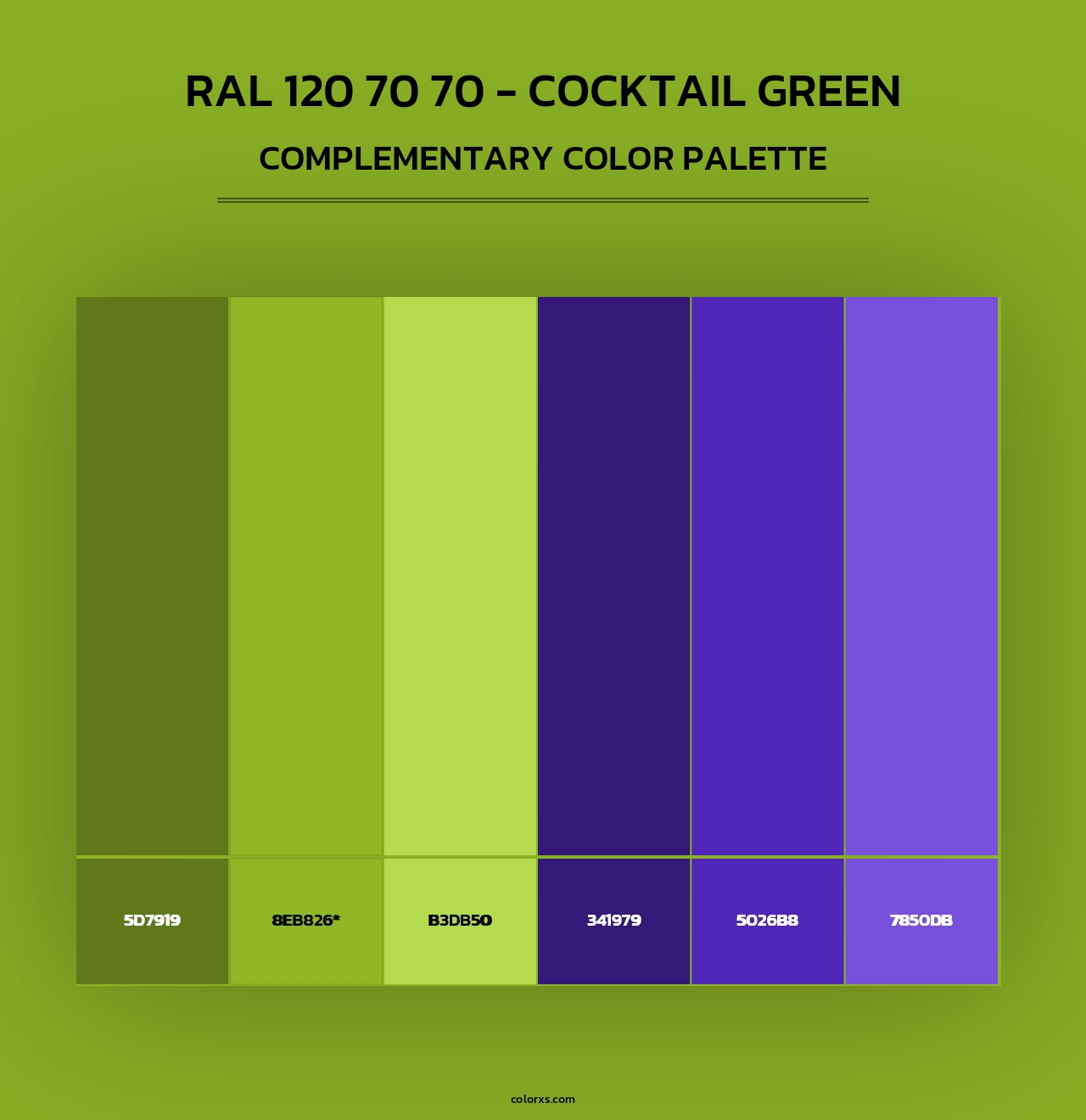 RAL 120 70 70 - Cocktail Green - Complementary Color Palette