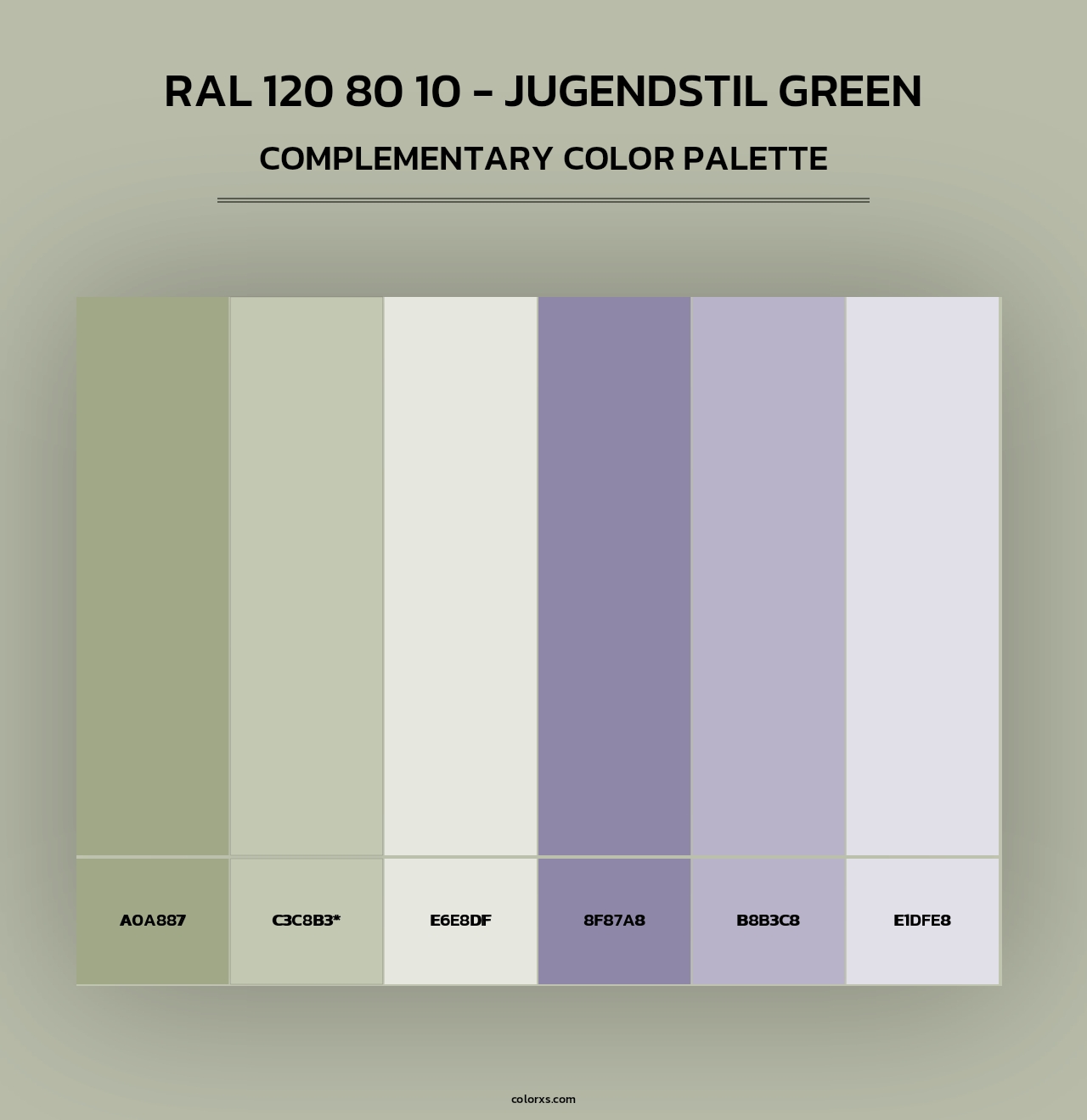 RAL 120 80 10 - Jugendstil Green - Complementary Color Palette