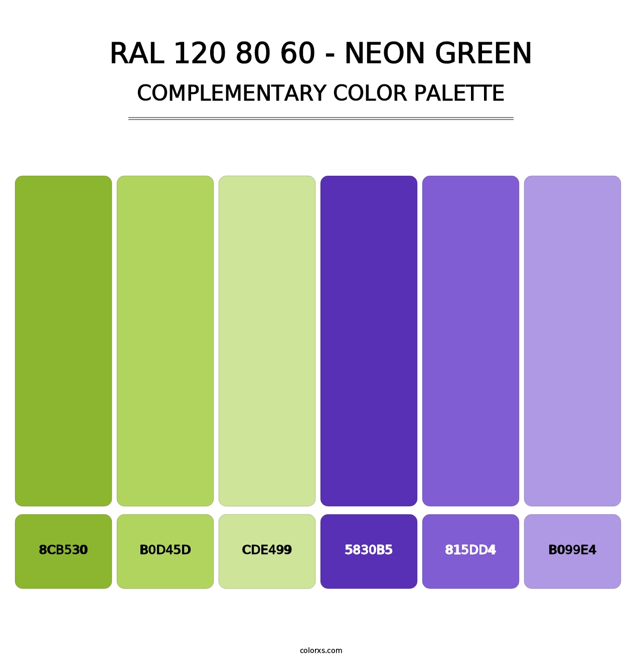 RAL 120 80 60 - Neon Green - Complementary Color Palette
