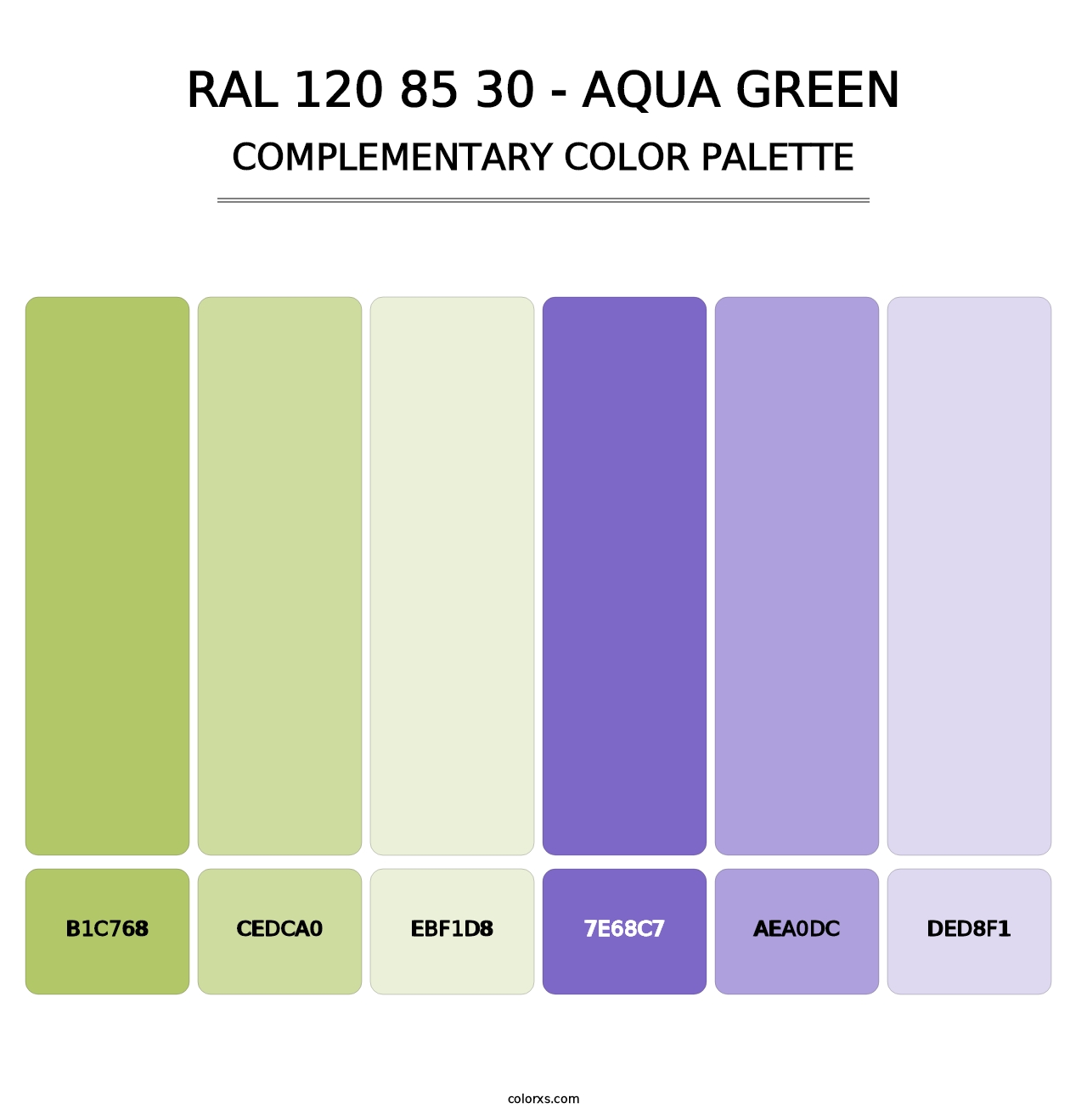 RAL 120 85 30 - Aqua Green - Complementary Color Palette