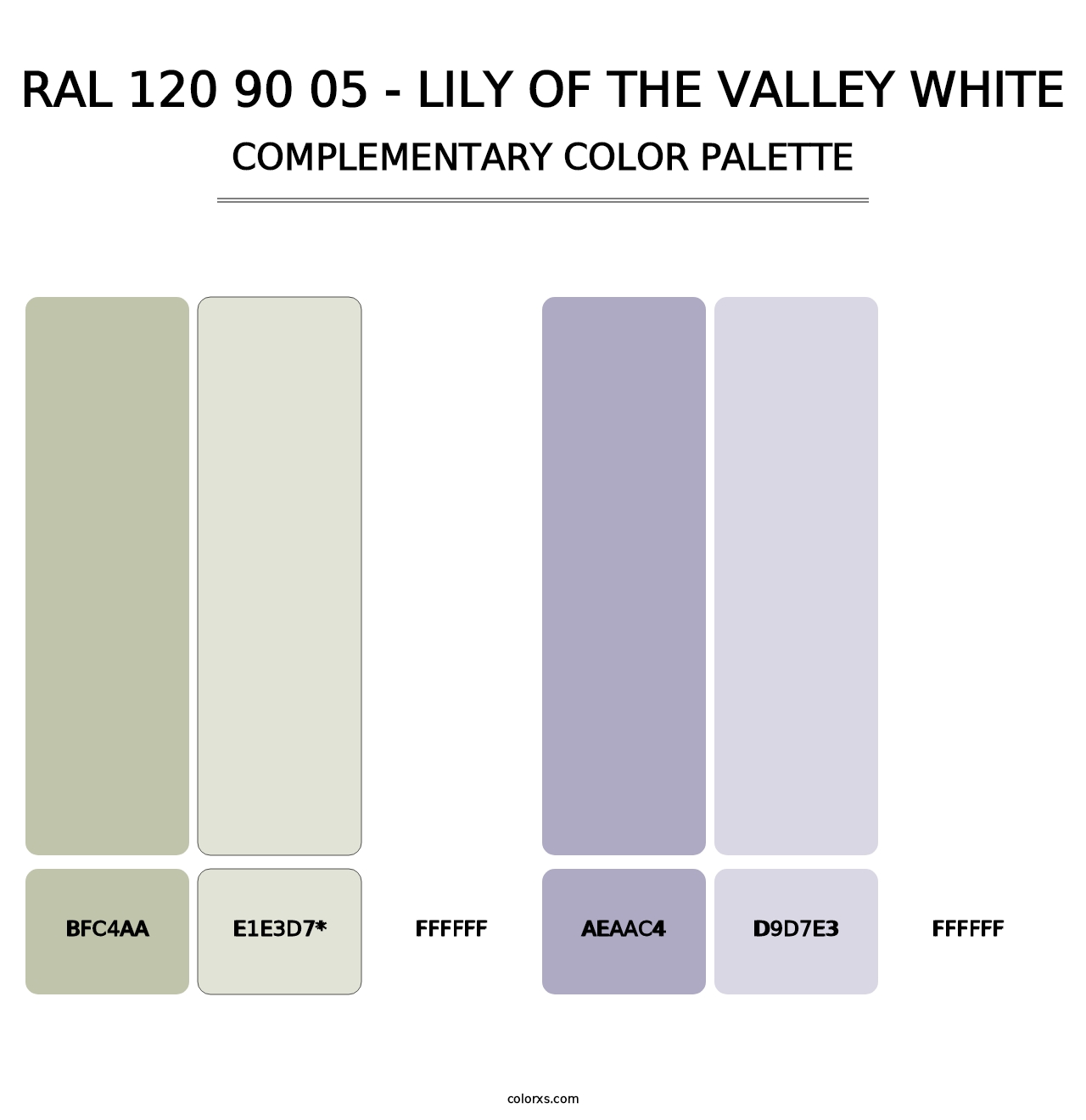 RAL 120 90 05 - Lily of the Valley White - Complementary Color Palette