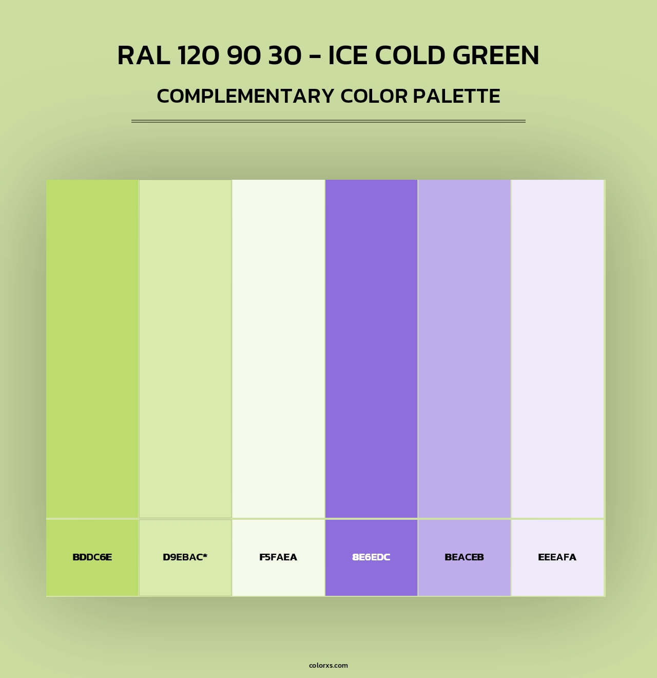 RAL 120 90 30 - Ice Cold Green - Complementary Color Palette
