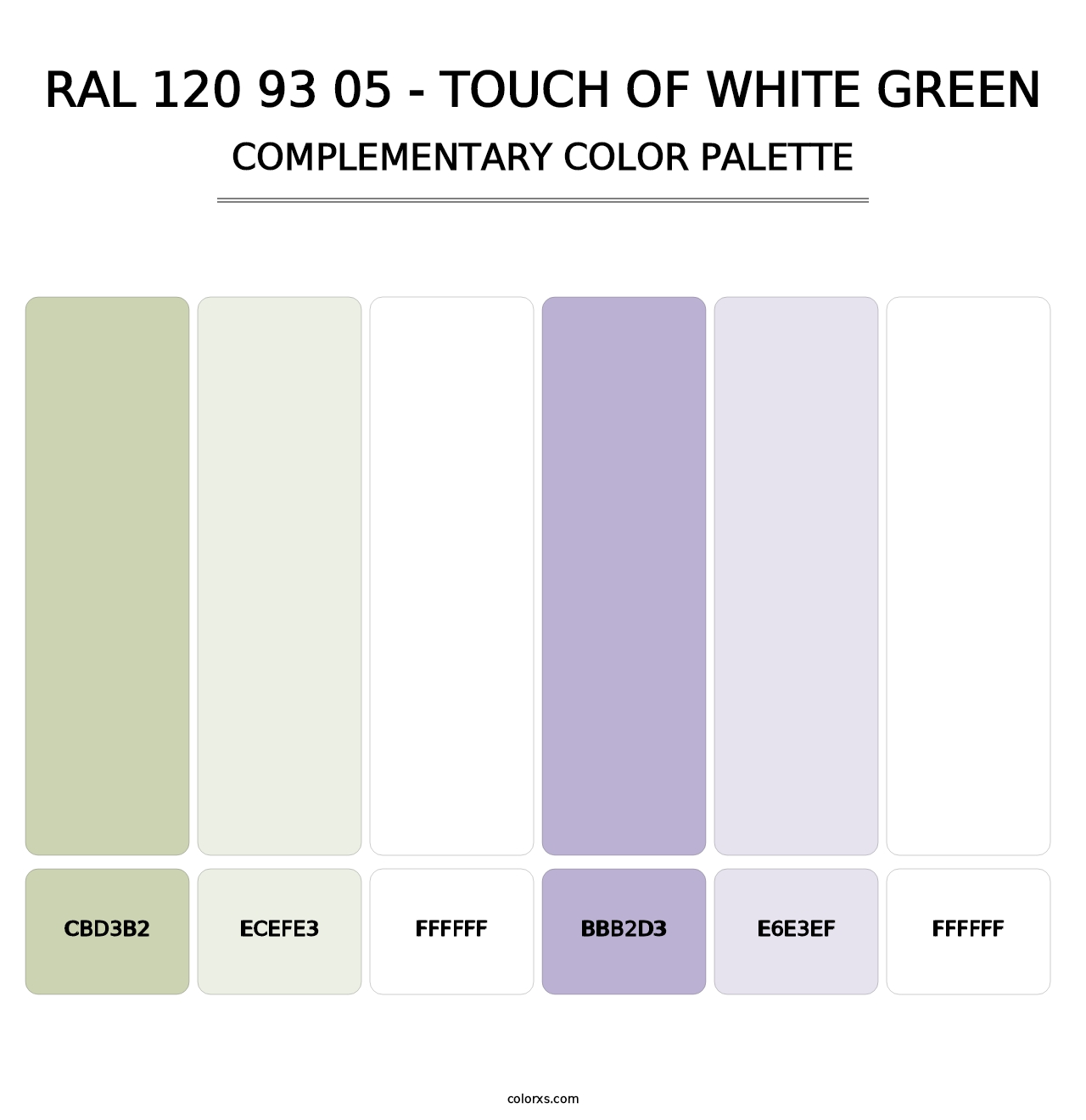 RAL 120 93 05 - Touch Of White Green - Complementary Color Palette