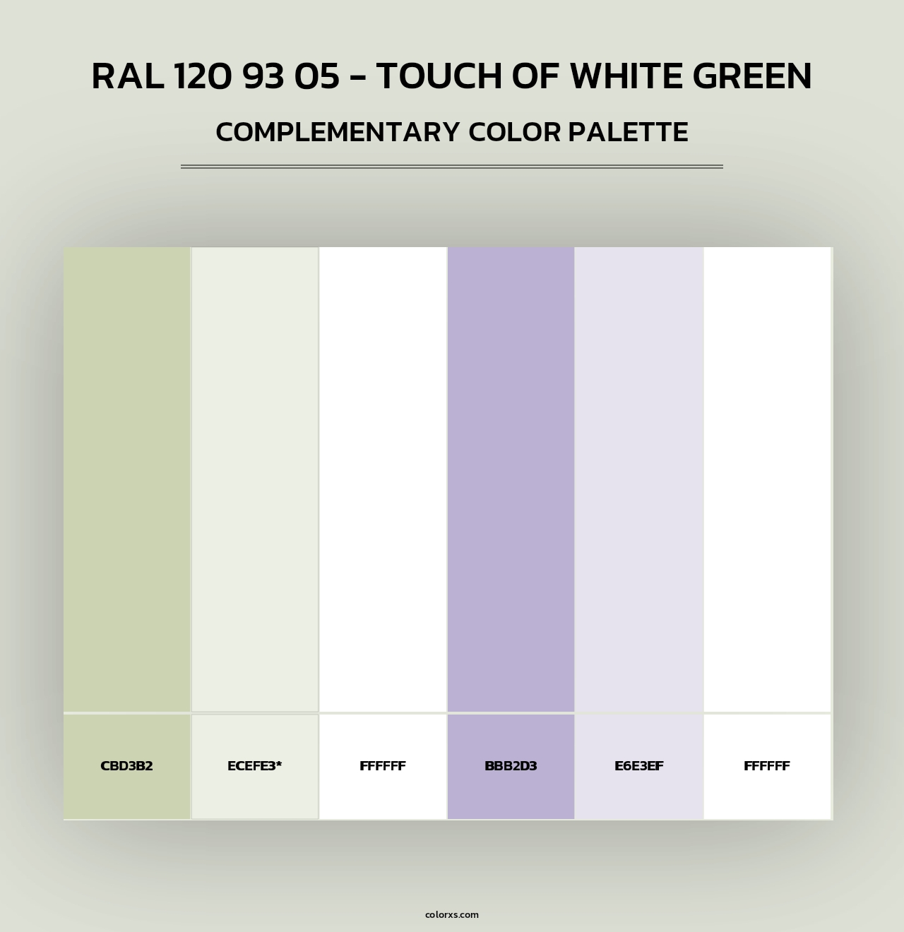 RAL 120 93 05 - Touch Of White Green - Complementary Color Palette