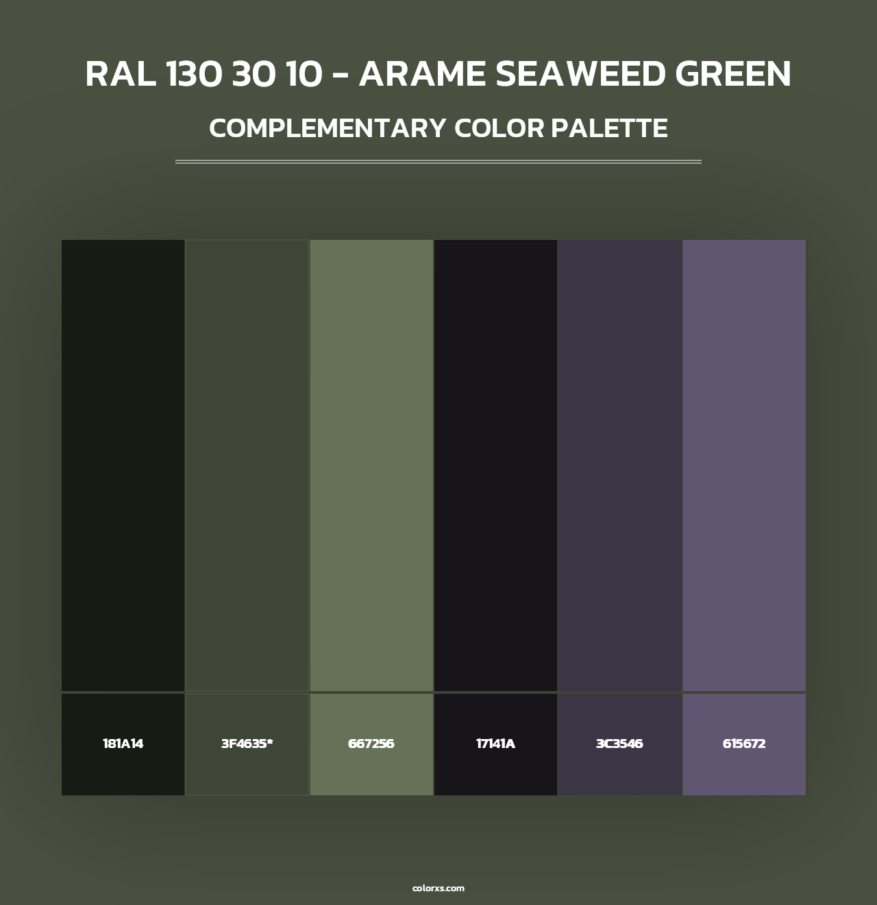 RAL 130 30 10 - Arame Seaweed Green - Complementary Color Palette