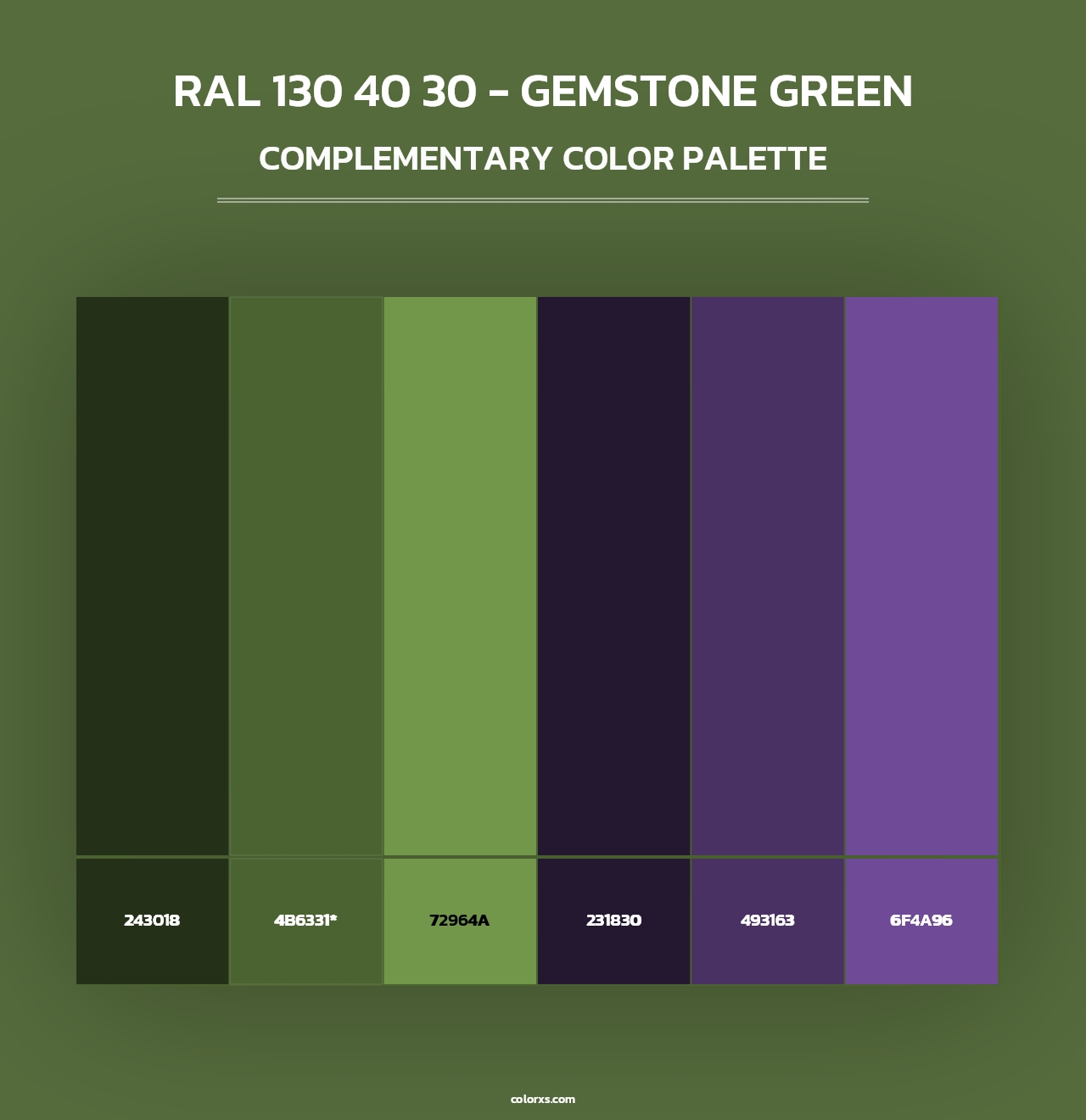 RAL 130 40 30 - Gemstone Green - Complementary Color Palette