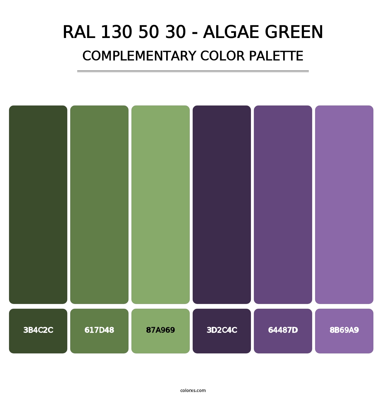 RAL 130 50 30 - Algae Green - Complementary Color Palette
