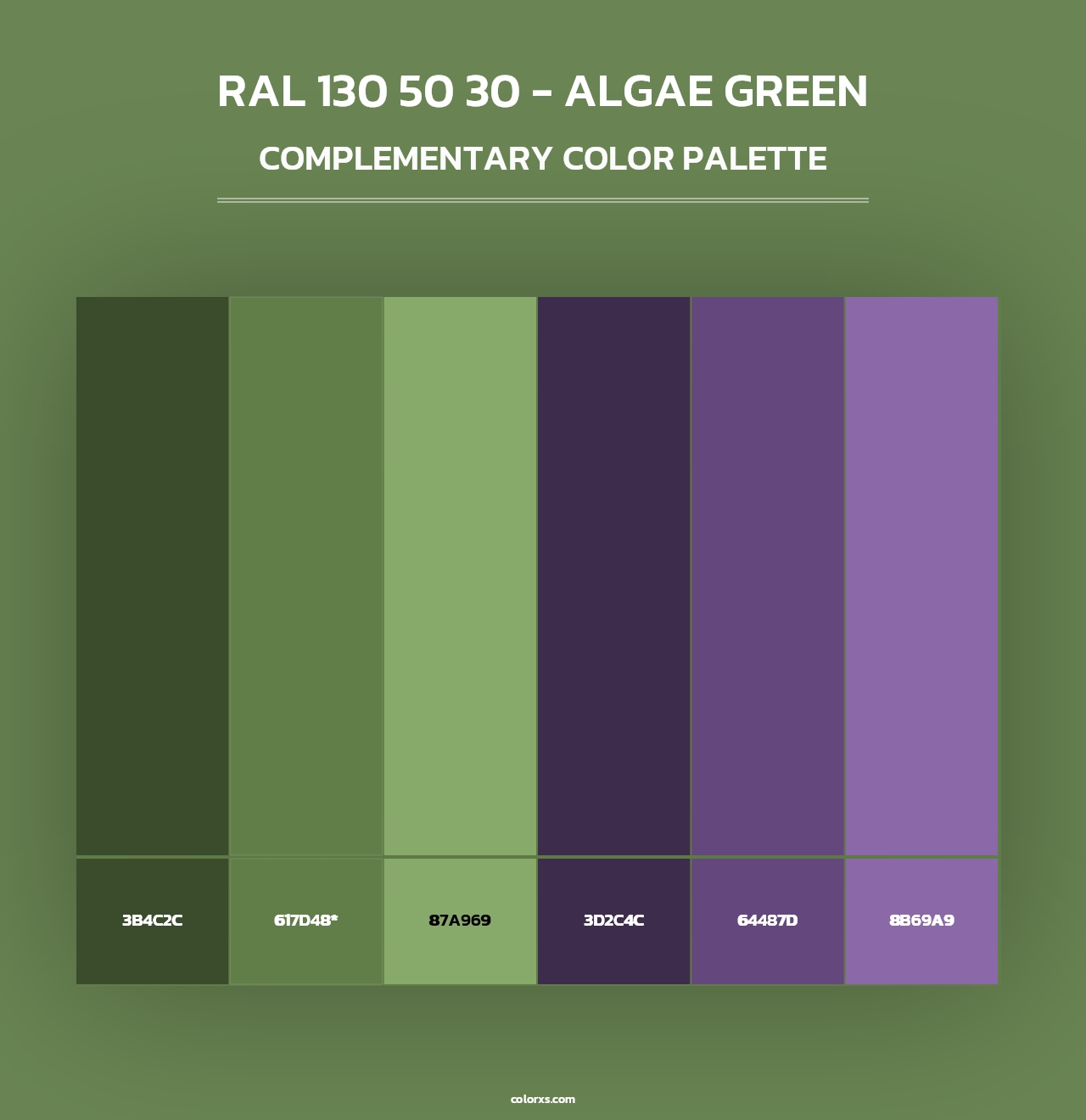 RAL 130 50 30 - Algae Green - Complementary Color Palette