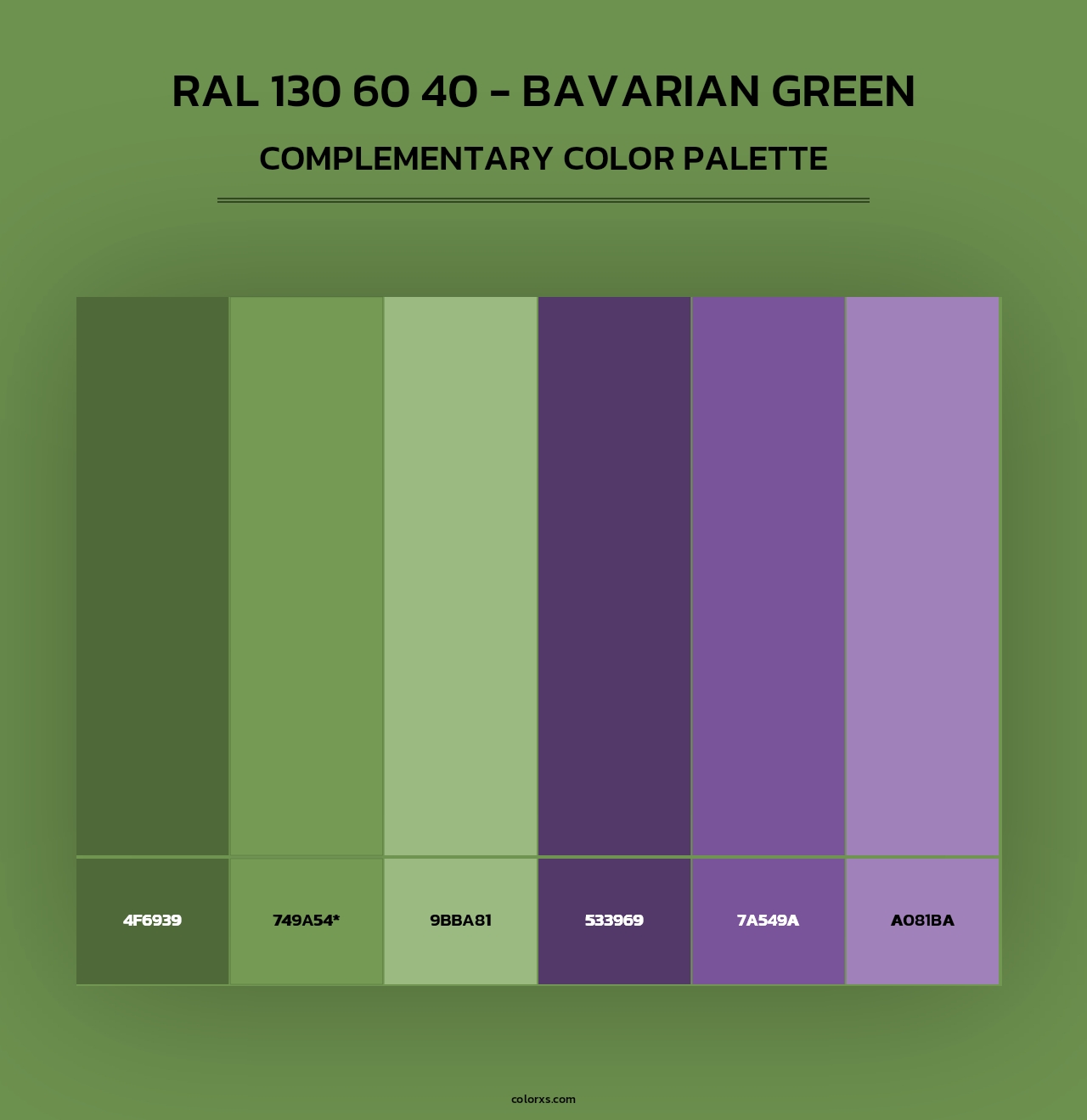 RAL 130 60 40 - Bavarian Green - Complementary Color Palette