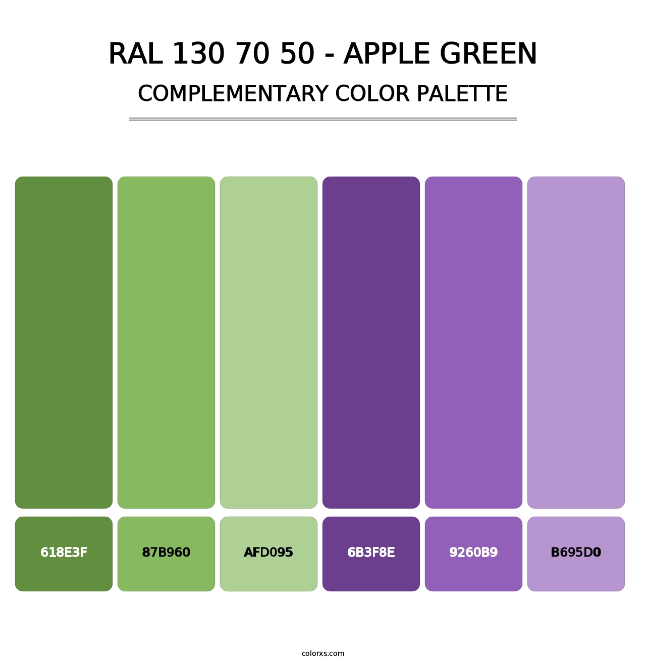 RAL 130 70 50 - Apple Green - Complementary Color Palette