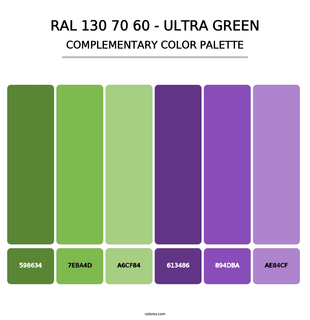 RAL 130 70 60 - Ultra Green - Complementary Color Palette
