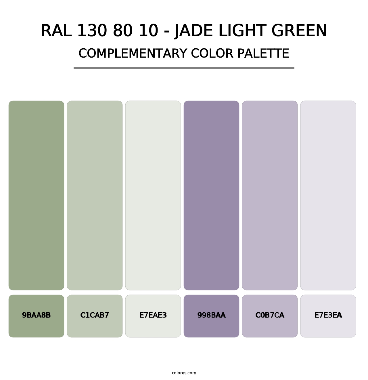 RAL 130 80 10 - Jade Light Green - Complementary Color Palette