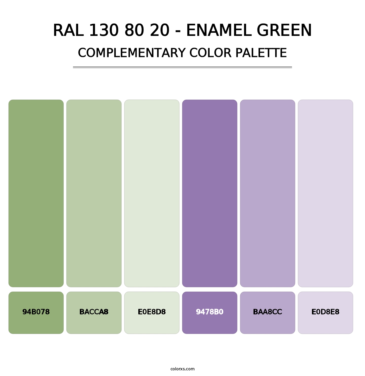 RAL 130 80 20 - Enamel Green - Complementary Color Palette