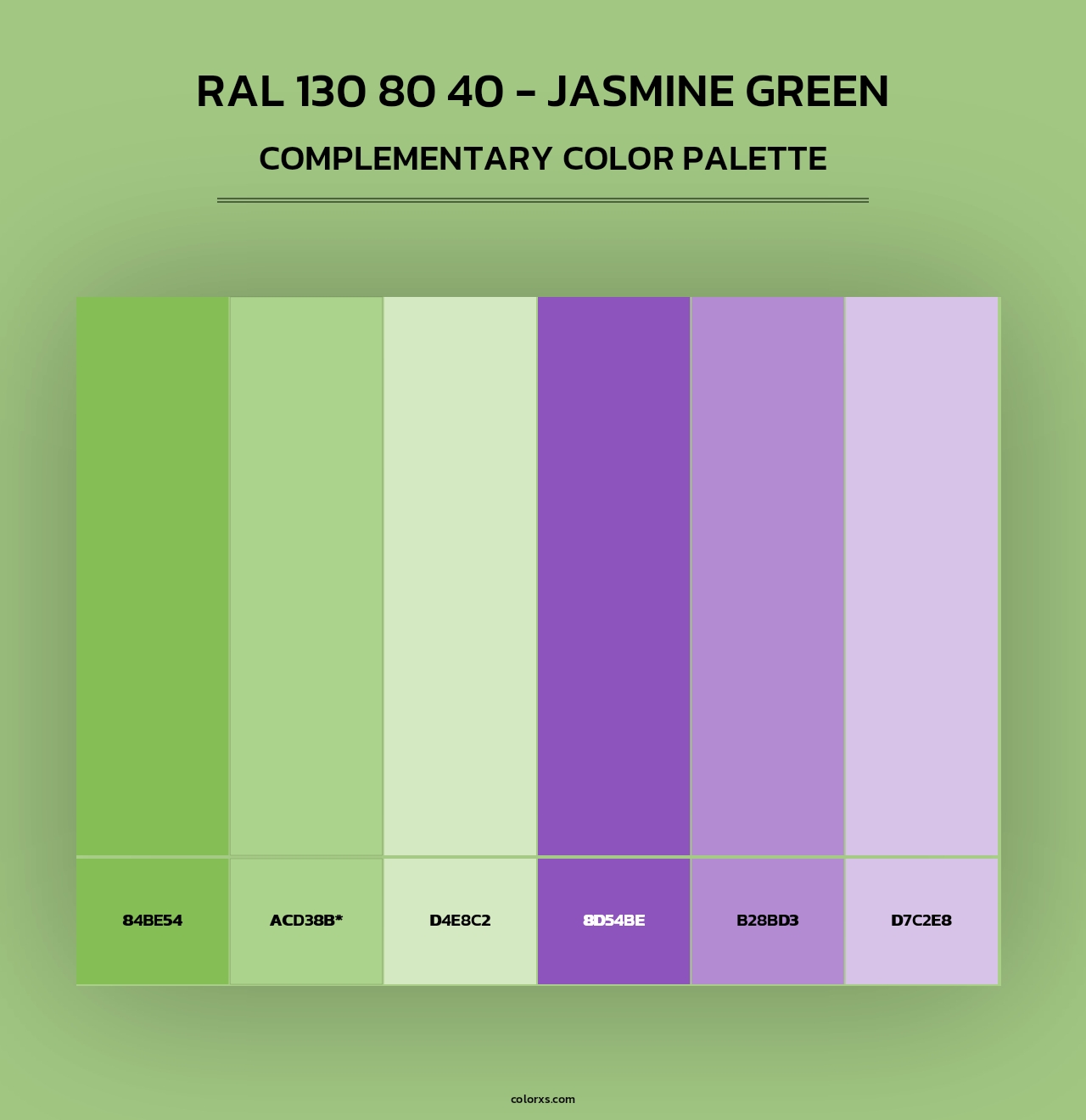 RAL 130 80 40 - Jasmine Green - Complementary Color Palette