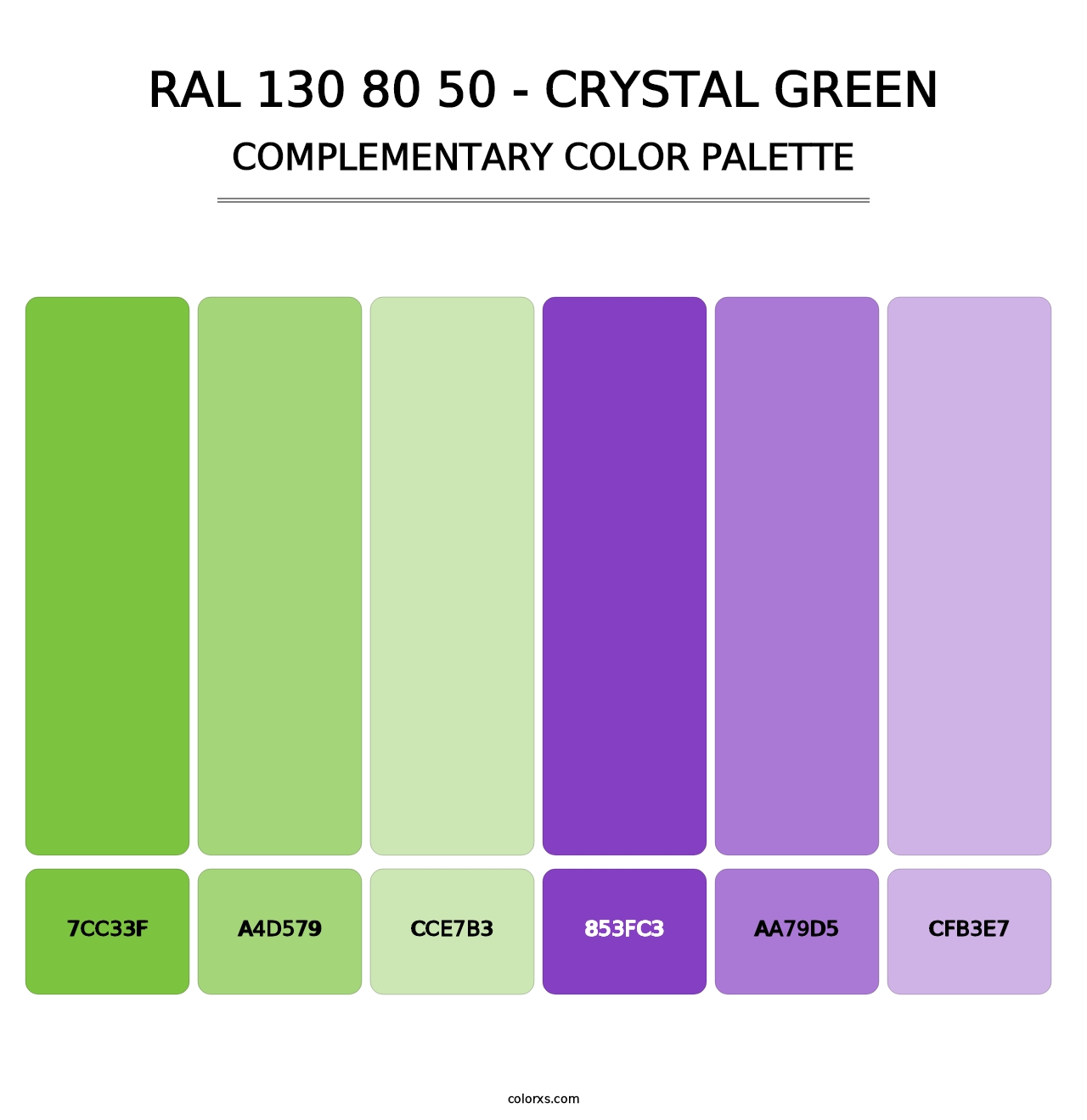 RAL 130 80 50 - Crystal Green - Complementary Color Palette