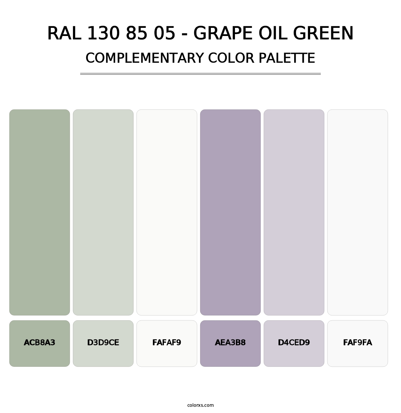 RAL 130 85 05 - Grape Oil Green - Complementary Color Palette