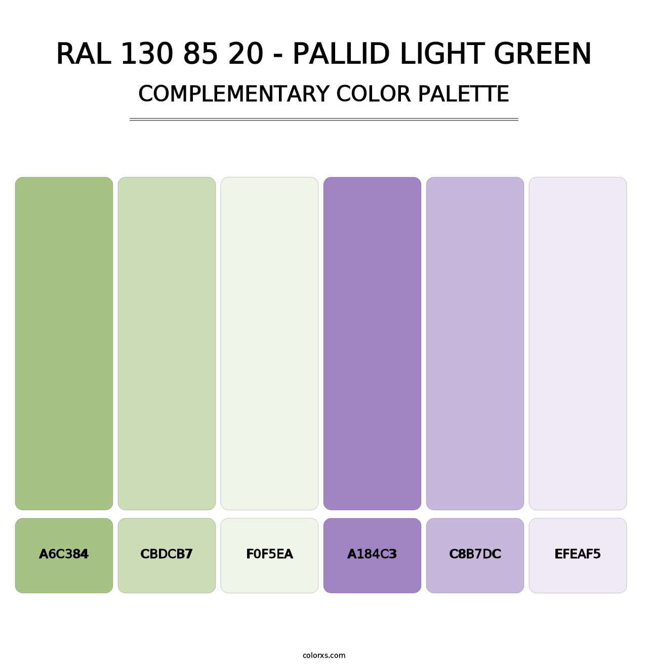 RAL 130 85 20 - Pallid Light Green - Complementary Color Palette