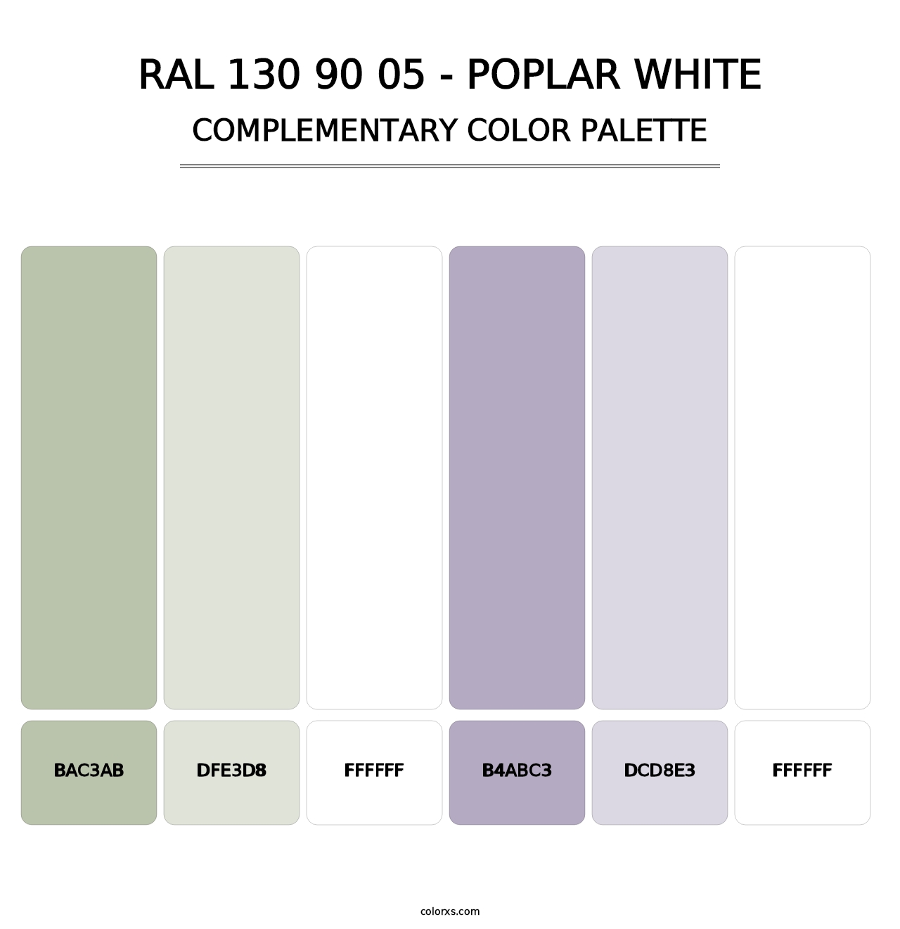 RAL 130 90 05 - Poplar White - Complementary Color Palette