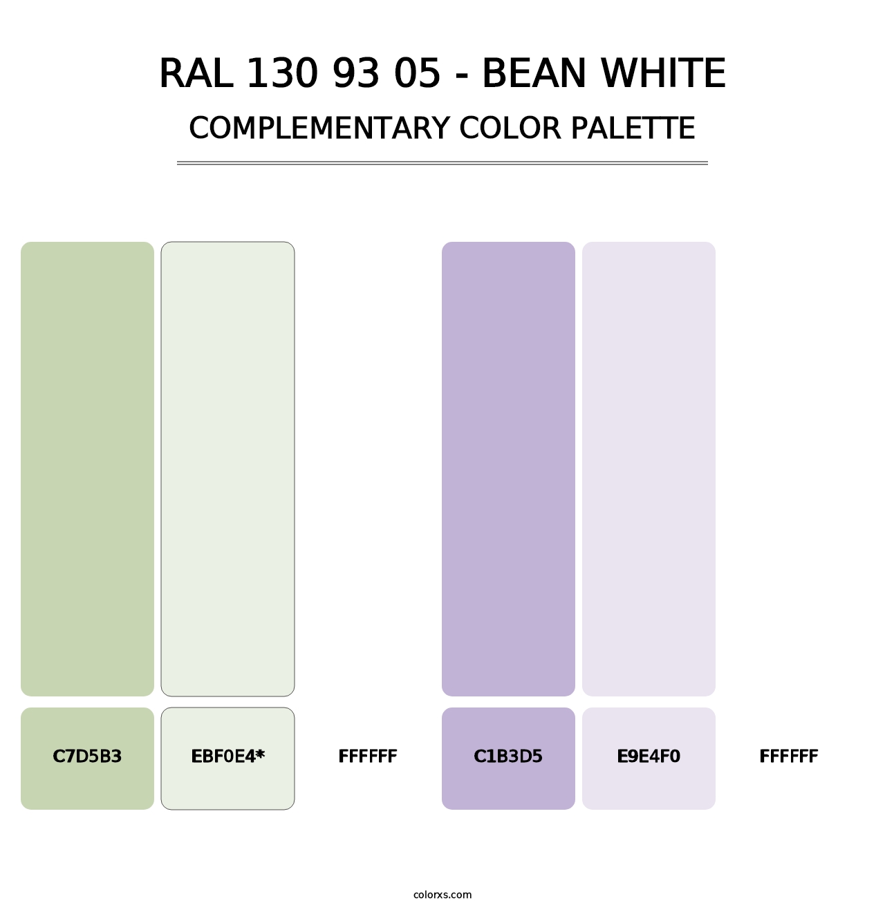 RAL 130 93 05 - Bean White - Complementary Color Palette