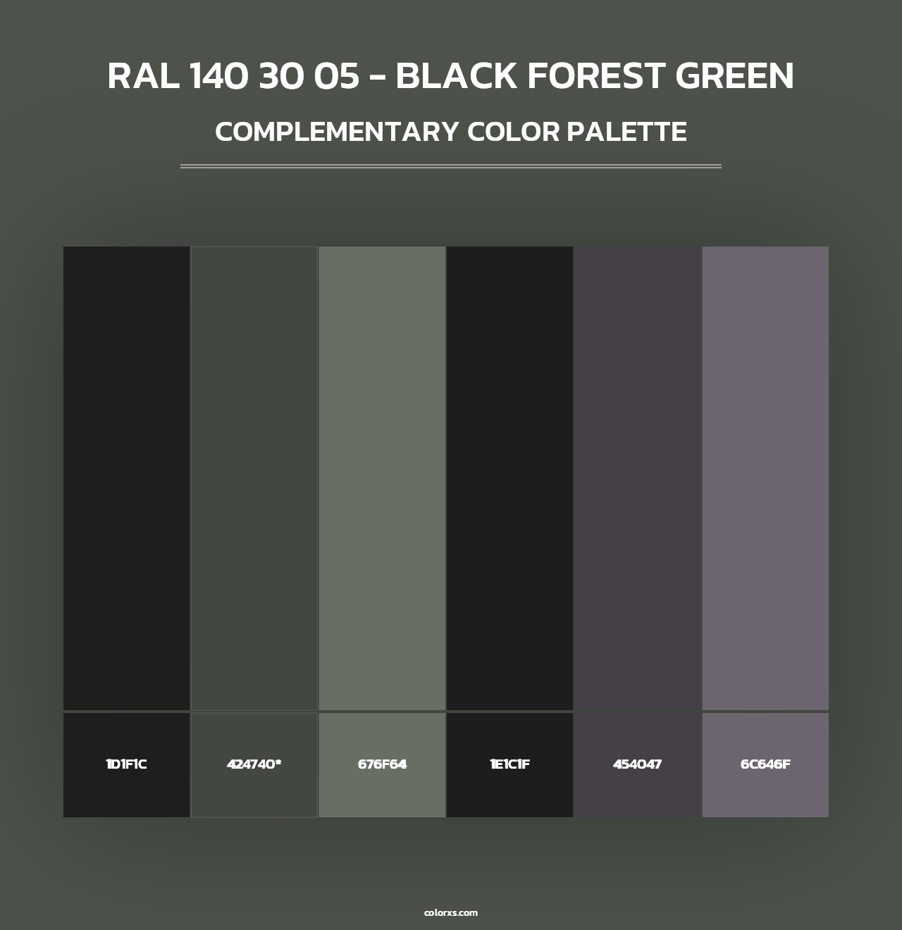 RAL 140 30 05 - Black Forest Green - Complementary Color Palette