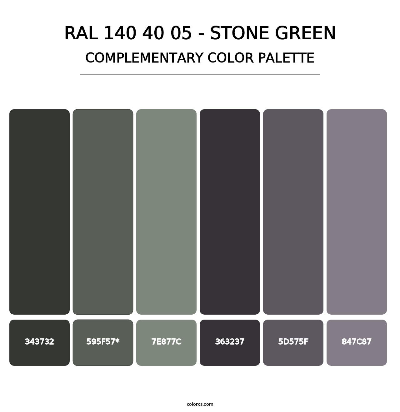 RAL 140 40 05 - Stone Green - Complementary Color Palette