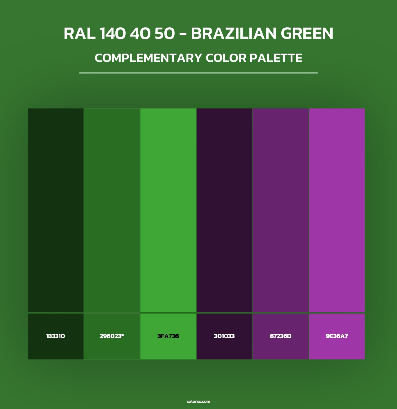 RAL 140 40 50 - Brazilian Green - Complementary Color Palette