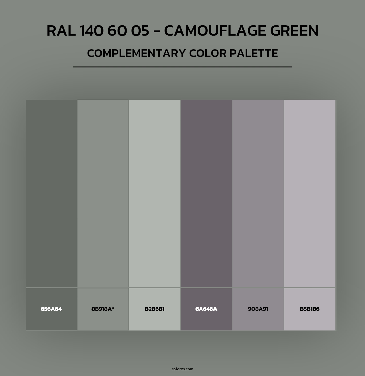 RAL 140 60 05 - Camouflage Green - Complementary Color Palette