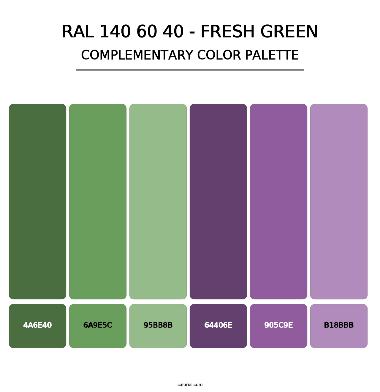 RAL 140 60 40 - Fresh Green - Complementary Color Palette