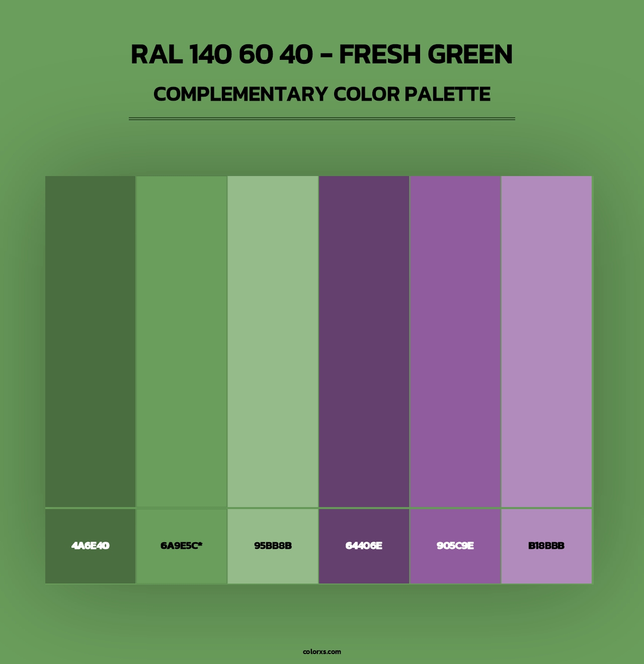RAL 140 60 40 - Fresh Green - Complementary Color Palette