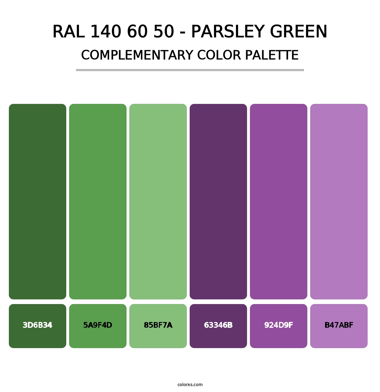 RAL 140 60 50 - Parsley Green - Complementary Color Palette