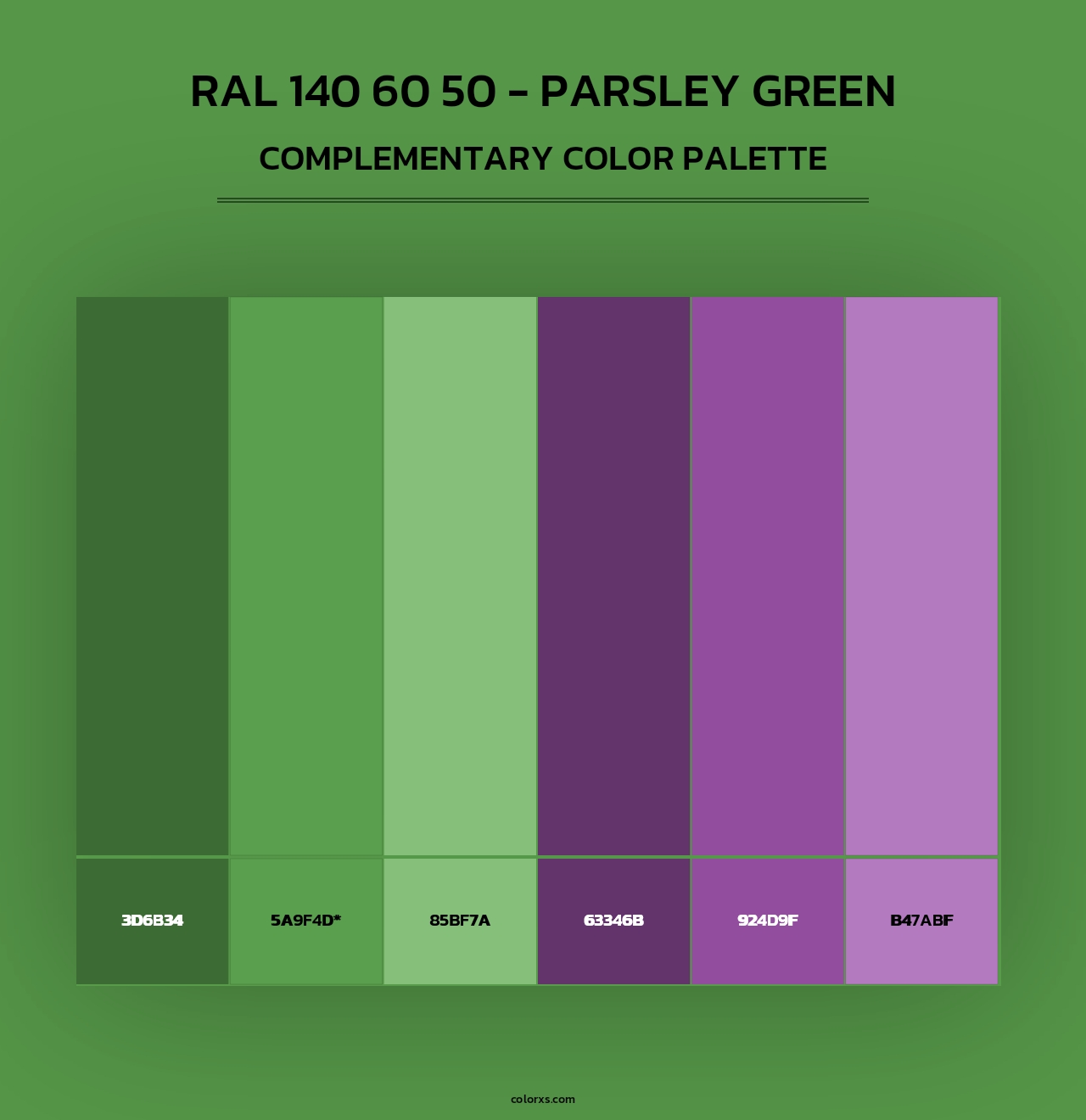 RAL 140 60 50 - Parsley Green - Complementary Color Palette