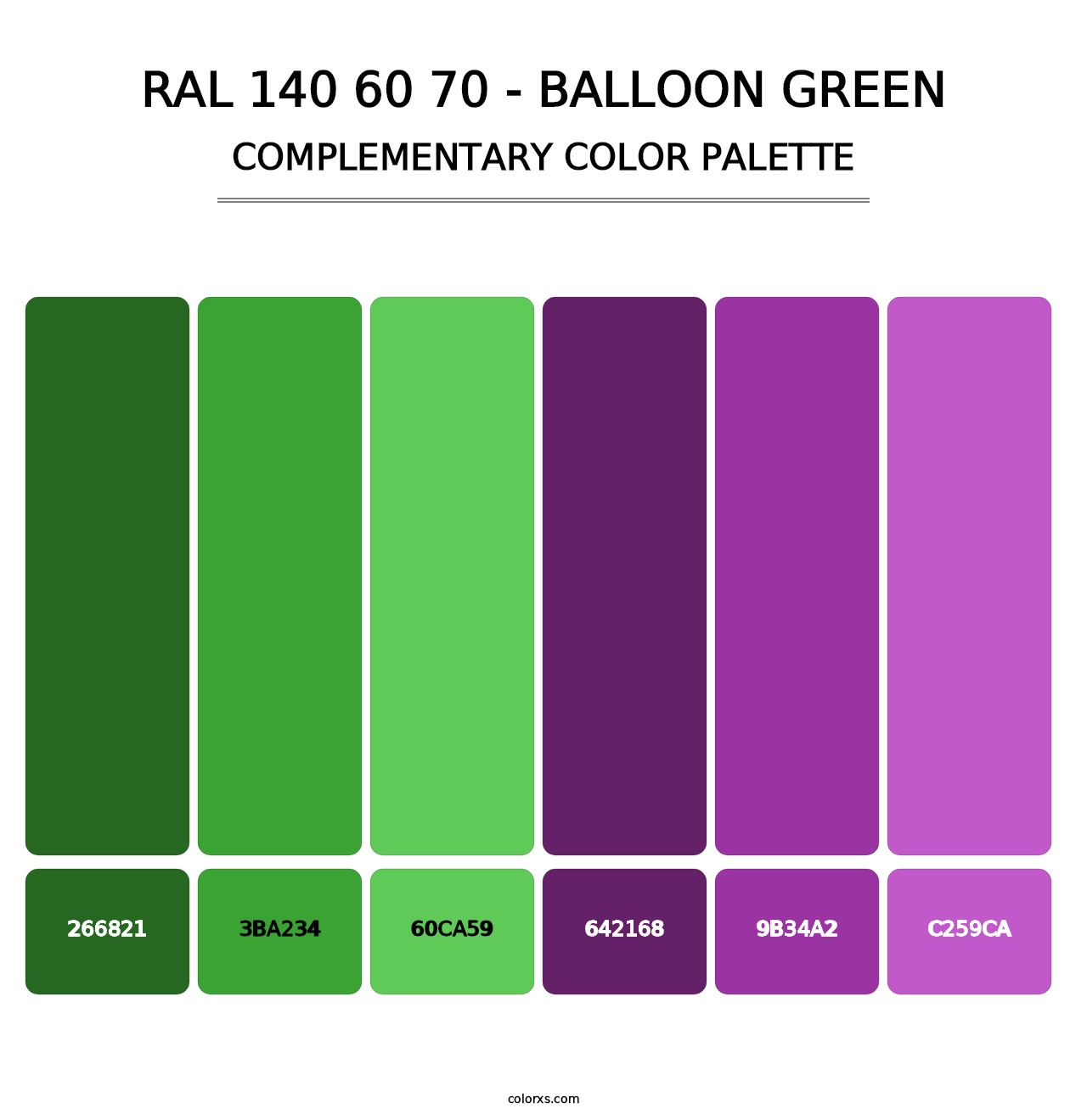 RAL 140 60 70 - Balloon Green - Complementary Color Palette