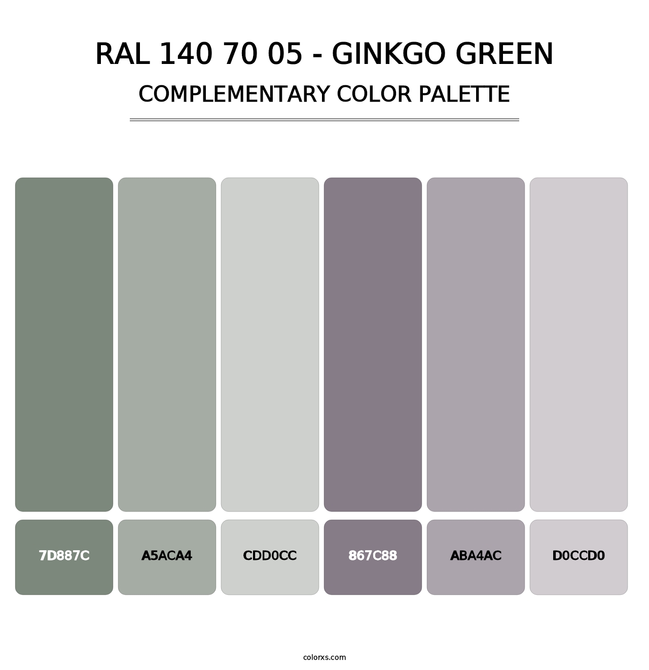 RAL 140 70 05 - Ginkgo Green - Complementary Color Palette