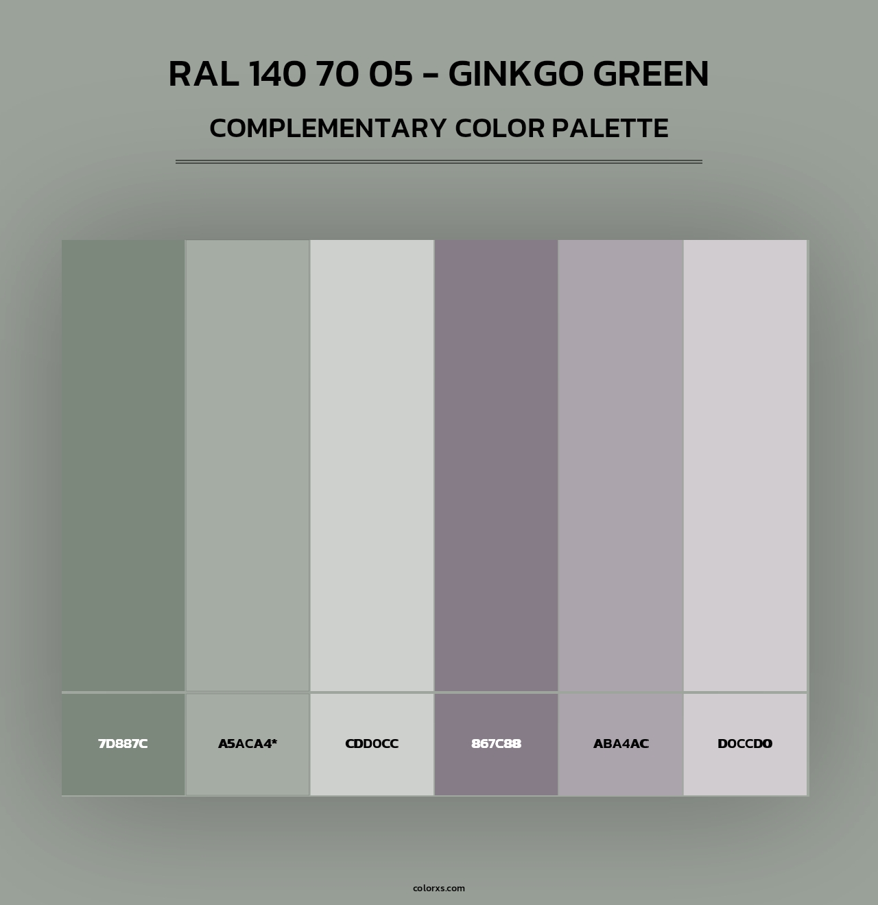 RAL 140 70 05 - Ginkgo Green - Complementary Color Palette