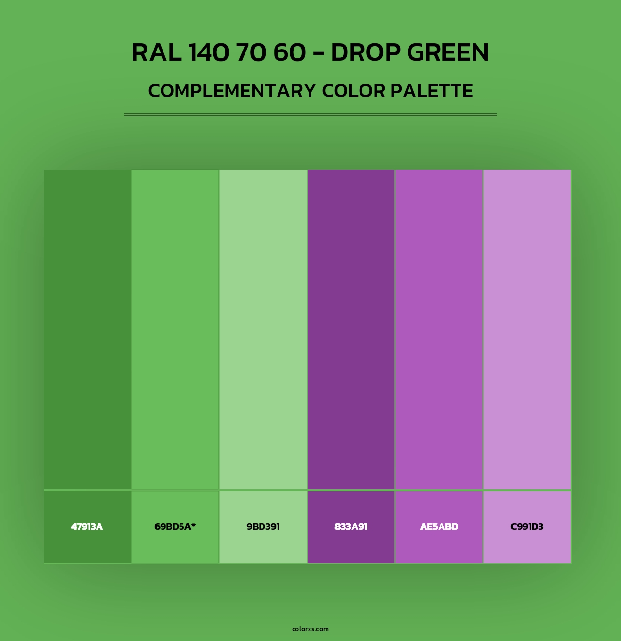 RAL 140 70 60 - Drop Green - Complementary Color Palette