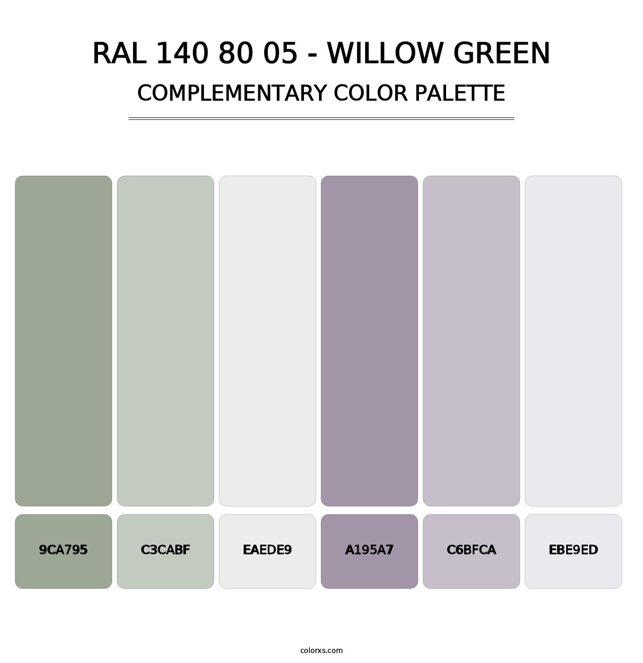 RAL 140 80 05 - Willow Green - Complementary Color Palette