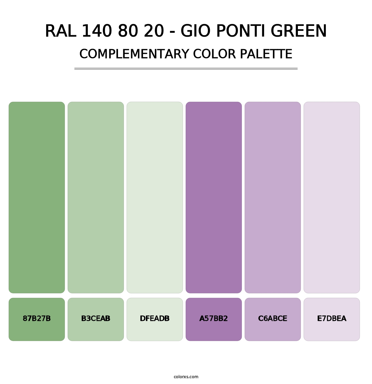 RAL 140 80 20 - Gio Ponti Green - Complementary Color Palette