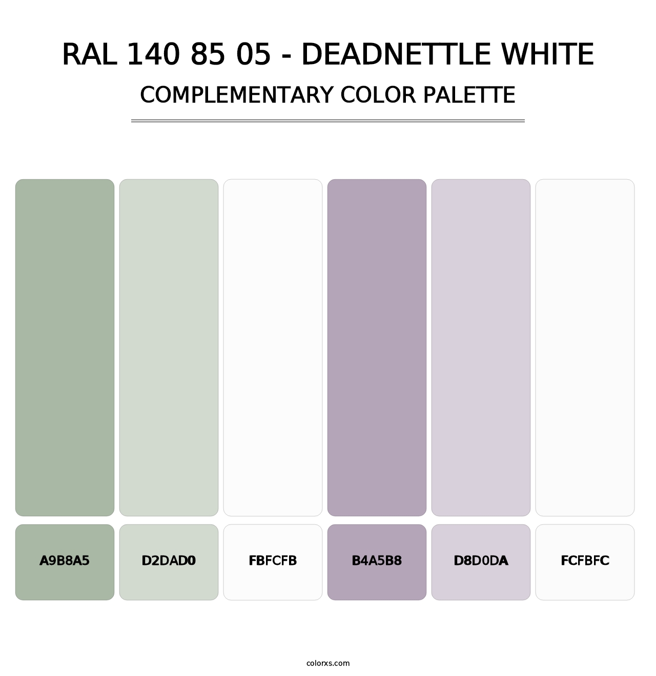 RAL 140 85 05 - Deadnettle White - Complementary Color Palette