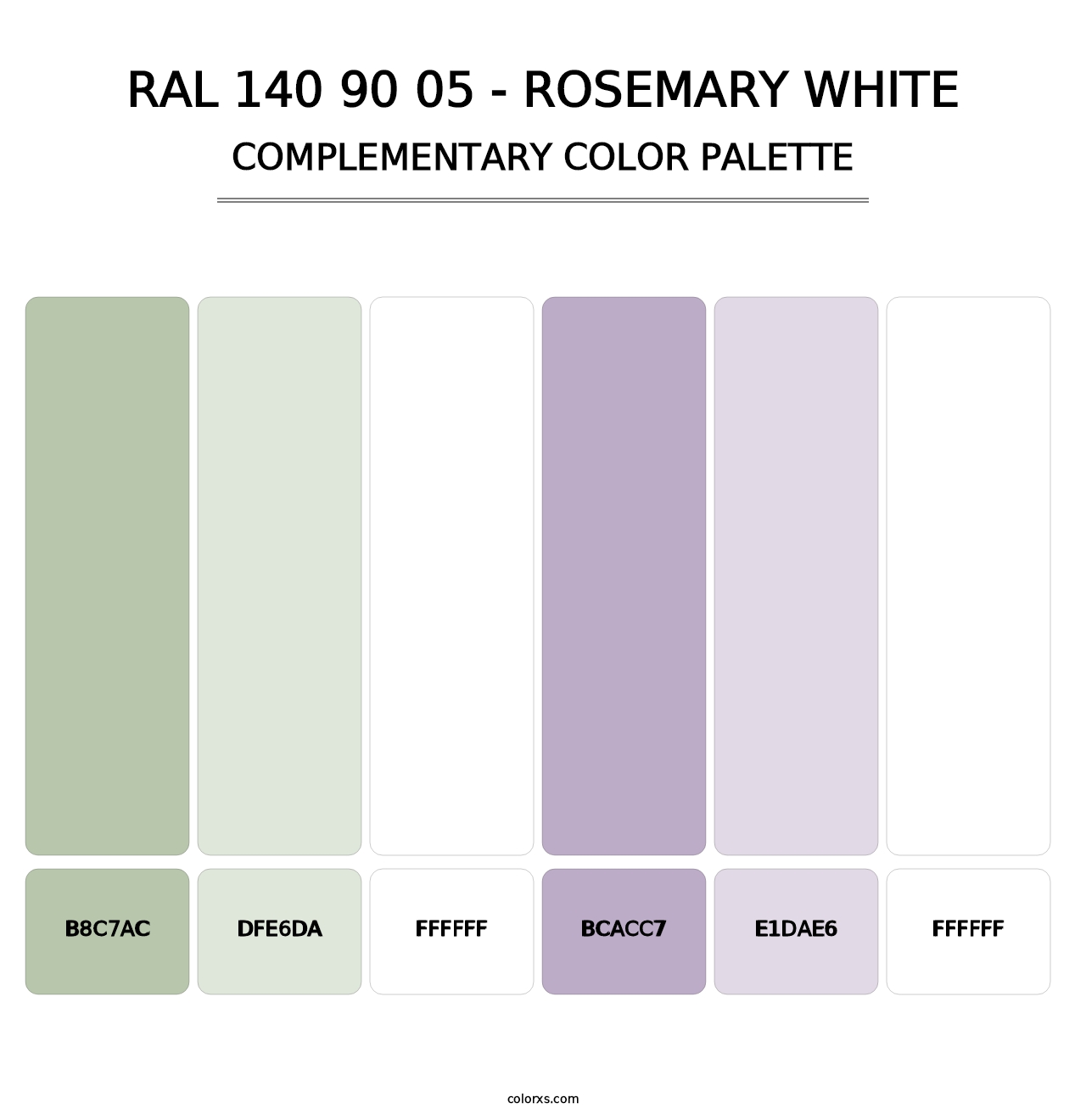 RAL 140 90 05 - Rosemary White - Complementary Color Palette